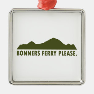 Ornement Carré Argenté Bonners Ferry Idaho S'Il Vous Plaît