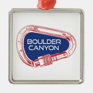 Ornement Carré Argenté Boulder Canyon Colorado Escalade Carabiner