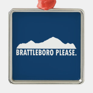 Ornement Carré Argenté Brattleboro Vermont S'il vous plaît