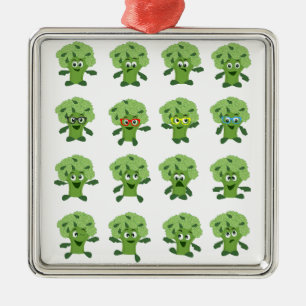 Ornement Carré Argenté brocoli