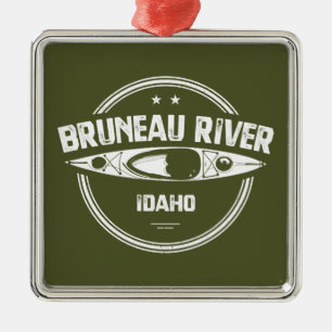 Ornement Carré Argenté Bruneau River Idaho Kayak
