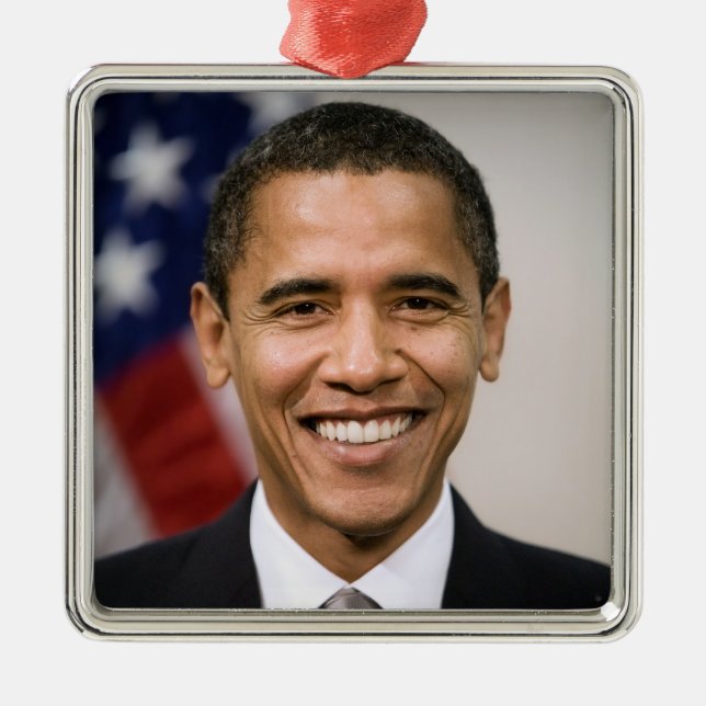 Ornement Carré Argenté Bureau du président élu Barack Obama (Devant)