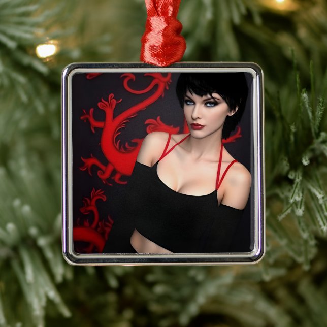 Ornement Carré Argenté Burnt Out Souls ornament (Arbre)