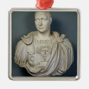 Ornement Carré Argenté Buste de Publius Cornélius Scipio 'Africanus