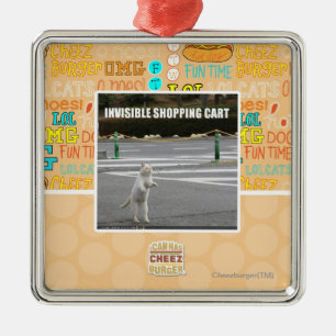 ORNEMENT CARRÉ ARGENTÉ CADDIE INVISIBLE