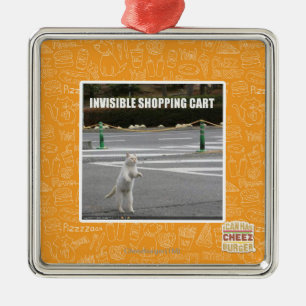 ORNEMENT CARRÉ ARGENTÉ CADDIE INVISIBLE