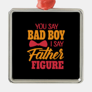 Ornement Carré Argenté Cadeaux papa   Je Dis Père Figure