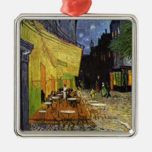 Ornement Carré Argenté Café nocturne de Van Gogh