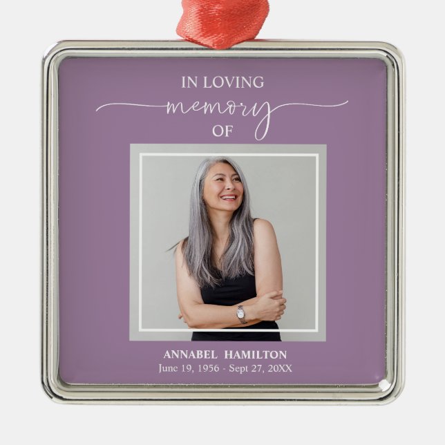 Ornement Carré Argenté Calligraphie Photo commémoration (Devant)