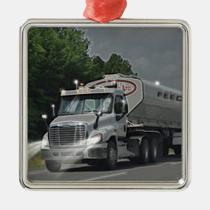 Ornement Carré Argenté Camion-citerne à grains de bétail pour camions et 