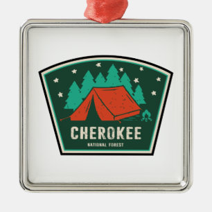Ornement Carré Argenté Camping forestier national de Cherokee