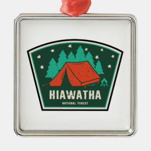Ornement Carré Argenté Camping forestier national de Hiawatha