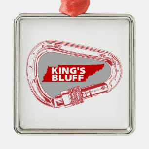 Ornement Carré Argenté Carabiner d'Escalade King's Bluff Tennessee Rock