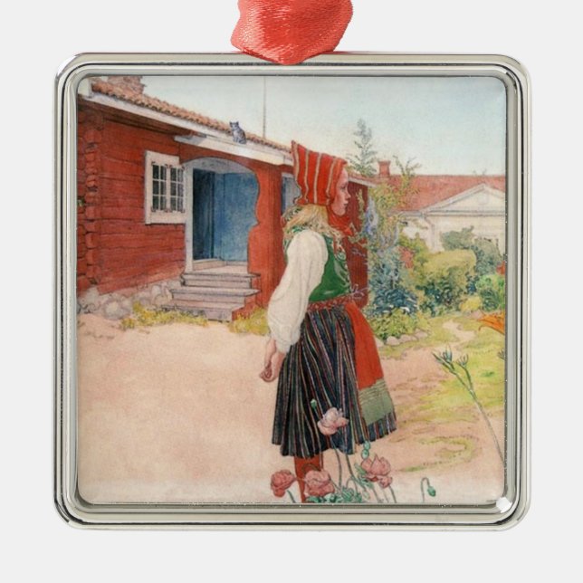 Ornement Carré Argenté Carl Larsson La Maison Falun (Devant)
