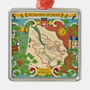 Ornement Carré Argenté Carte de Bordeaux France