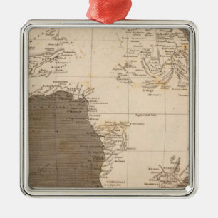 Ornement Carré Argenté Carte de l'Afrique par Arrowsmith