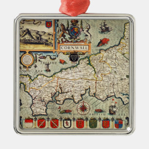 Ornement Carré Argenté Carte des Cornouailles
