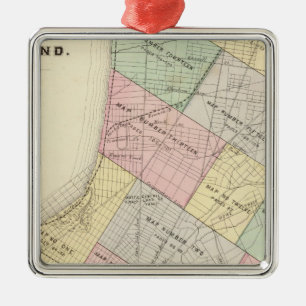 Ornement Carré Argenté Carte d'index d'Oakland