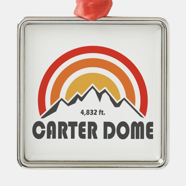 Ornement Carré Argenté Carter Dome New Hampshire (Devant)