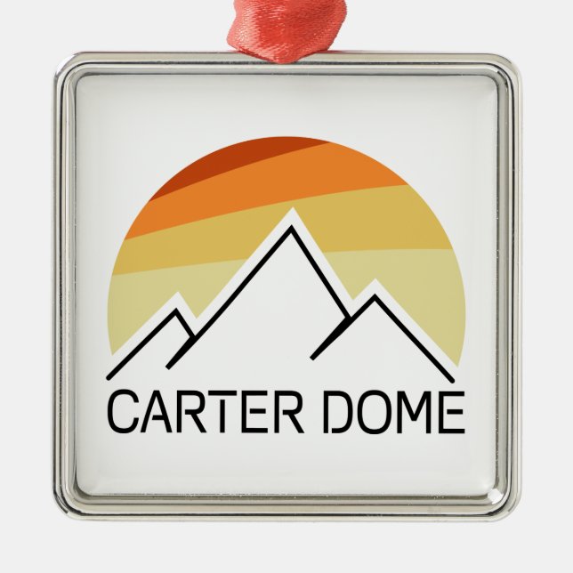 Ornement Carré Argenté Carter Dome New Hampshire Retro (Devant)