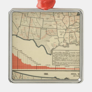 Ornement Carré Argenté Cartes thématiques des États-Unis
