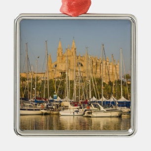 Ornement Carré Argenté Cathédrale et marina, Palma, Mallorca, Espagne 2