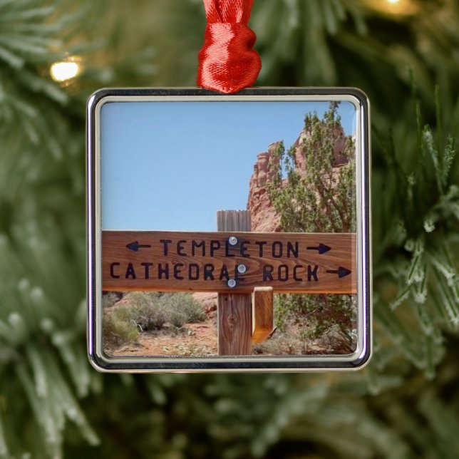 Ornement Carré Argenté Cathédrale Rock Sedona Arizona (Arbre)