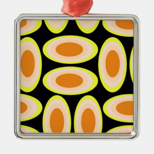 Ornement Carré Argenté Cercles