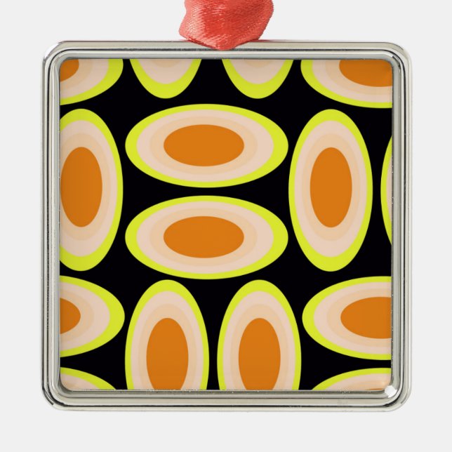 Ornement Carré Argenté Cercles (Devant)