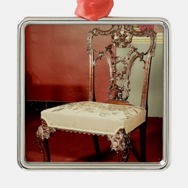 Ornement Carré Argenté Chaise, conception de "directeur" de Chippendale, (Devant)