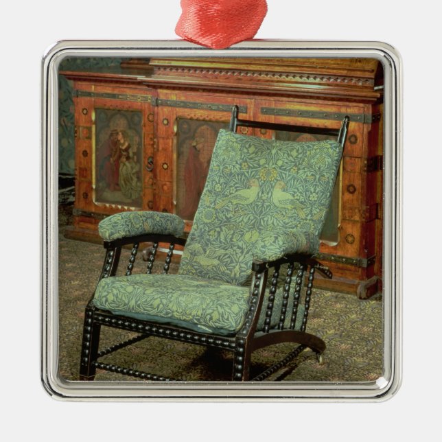 Ornement Carré Argenté Chaise par William Morris (Devant)
