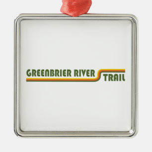 Ornement Carré Argenté Chemin de la rivière Greenbrier