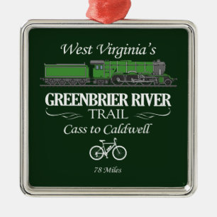 Ornement Carré Argenté Chemin de la rivière Greenbrier (RT2)