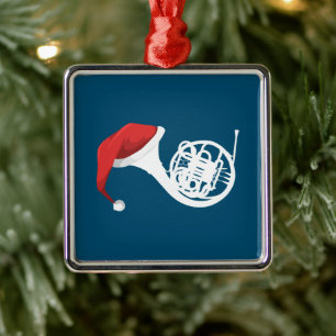 Ornement Carré Argenté Chemise de Noël de la Corne française - Père Noël 