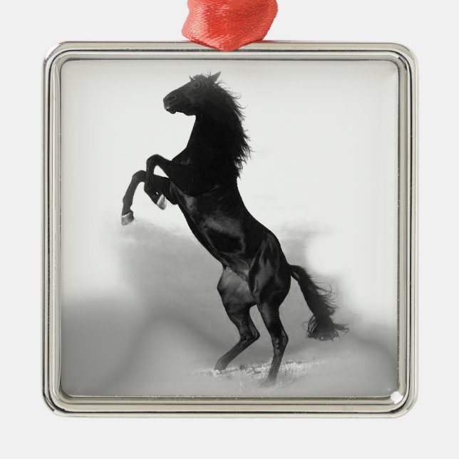 Ornement Carré Argenté Cheval (Devant)
