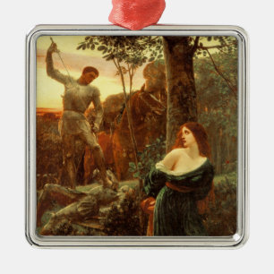 Ornement Carré Argenté Chevalerie (par Frank Dicksee)