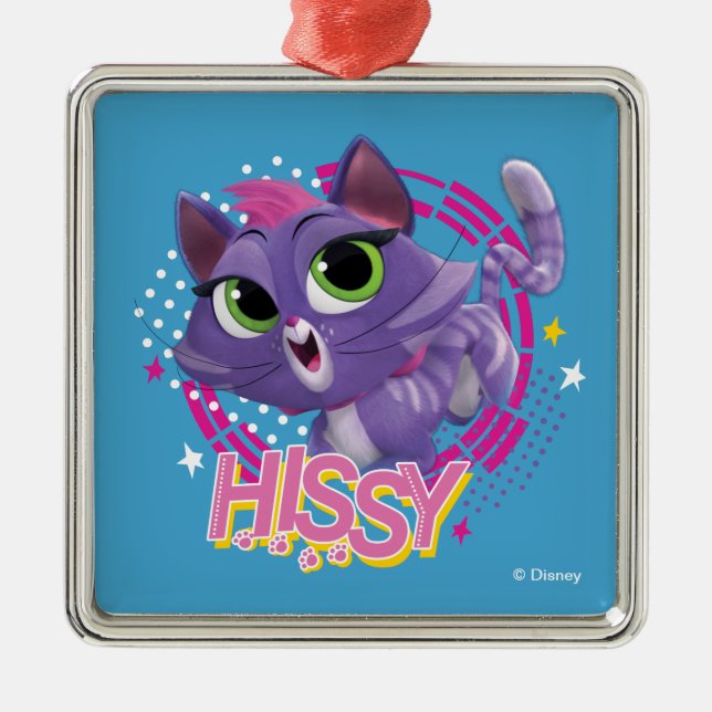 Ornement Carré Argenté Chien Chien Pal | Hissy - Cool Kitten (Devant)