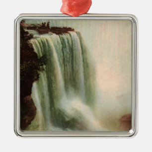Ornement Carré Argenté Chutes de fer à cheval à Niagara Ornament