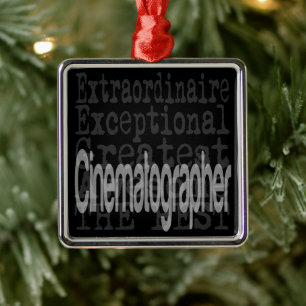 Ornement Carré Argenté Cinématographe Extraordinaire