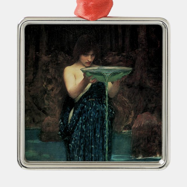 Ornement Carré Argenté Circe Invidiosa par John William Waterhouse (Devant)