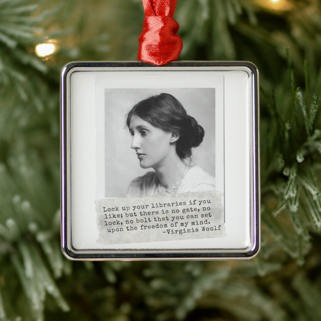 Ornement Carré Argenté Citation de Virginia Woolf - Icônes de l'histoire  (Arbre)