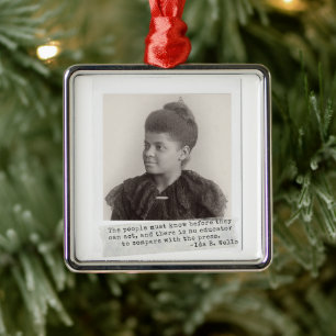 Ornement Carré Argenté Citation d'Ida B. Wells - Les grandes femmes noire