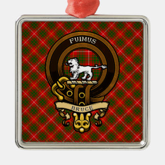Ornement Carré Argenté Clan écossais Bruce Badge et Crest | Armoiries