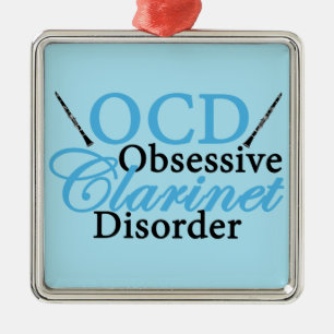 Ornement Carré Argenté Clarinette mignonne