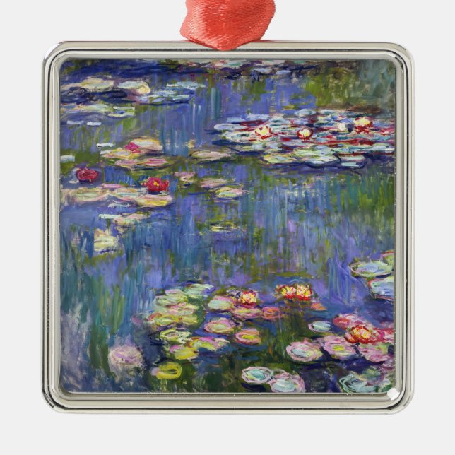 Ornement Carré Argenté Claude Monet - Nymphéas / Nymphéas (Devant)
