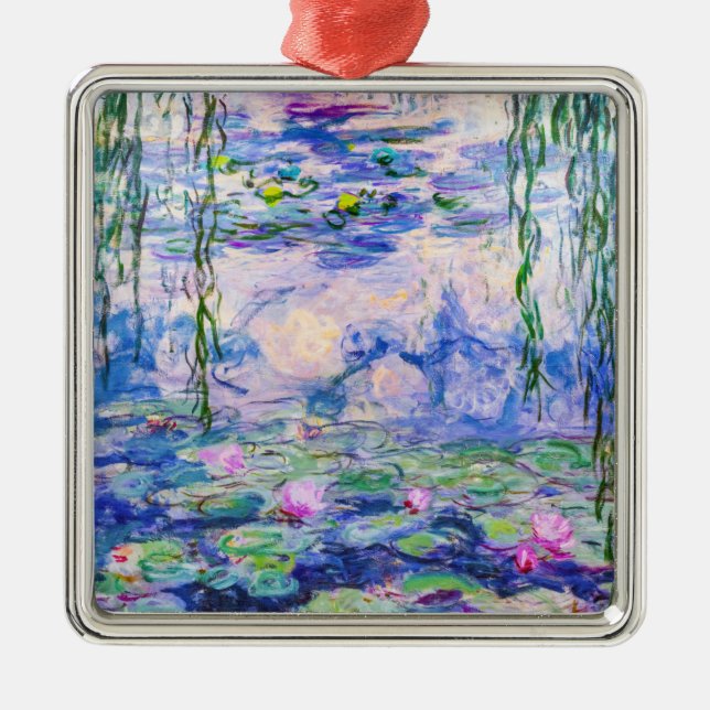 Ornement Carré Argenté Claude Monet - Nymphéas / Nymphéas 1919 (Devant)