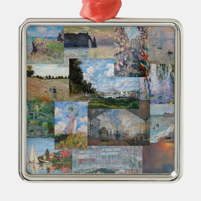 Ornement Carré Argenté Claude Monet - Patchwork de chefs-d'oeuvre (Devant)