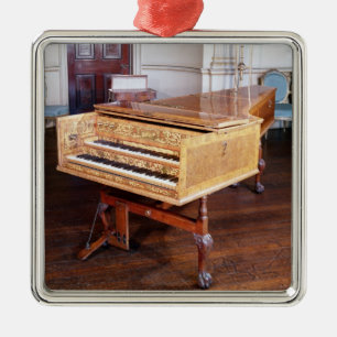 Ornement Carré Argenté Clavecin, par Jacob Kirckman, l'anglais, 1766