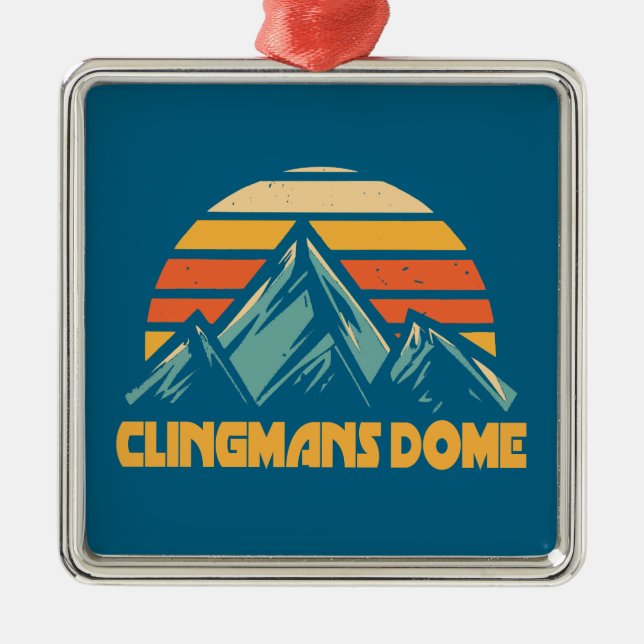 Ornement Carré Argenté Clingmans Dome Retro Turquoise (Devant)