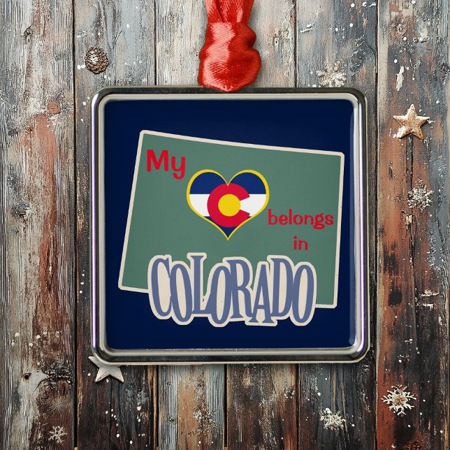 Ornement Carré Argenté Coeur en Colorado (Créateur téléchargé)